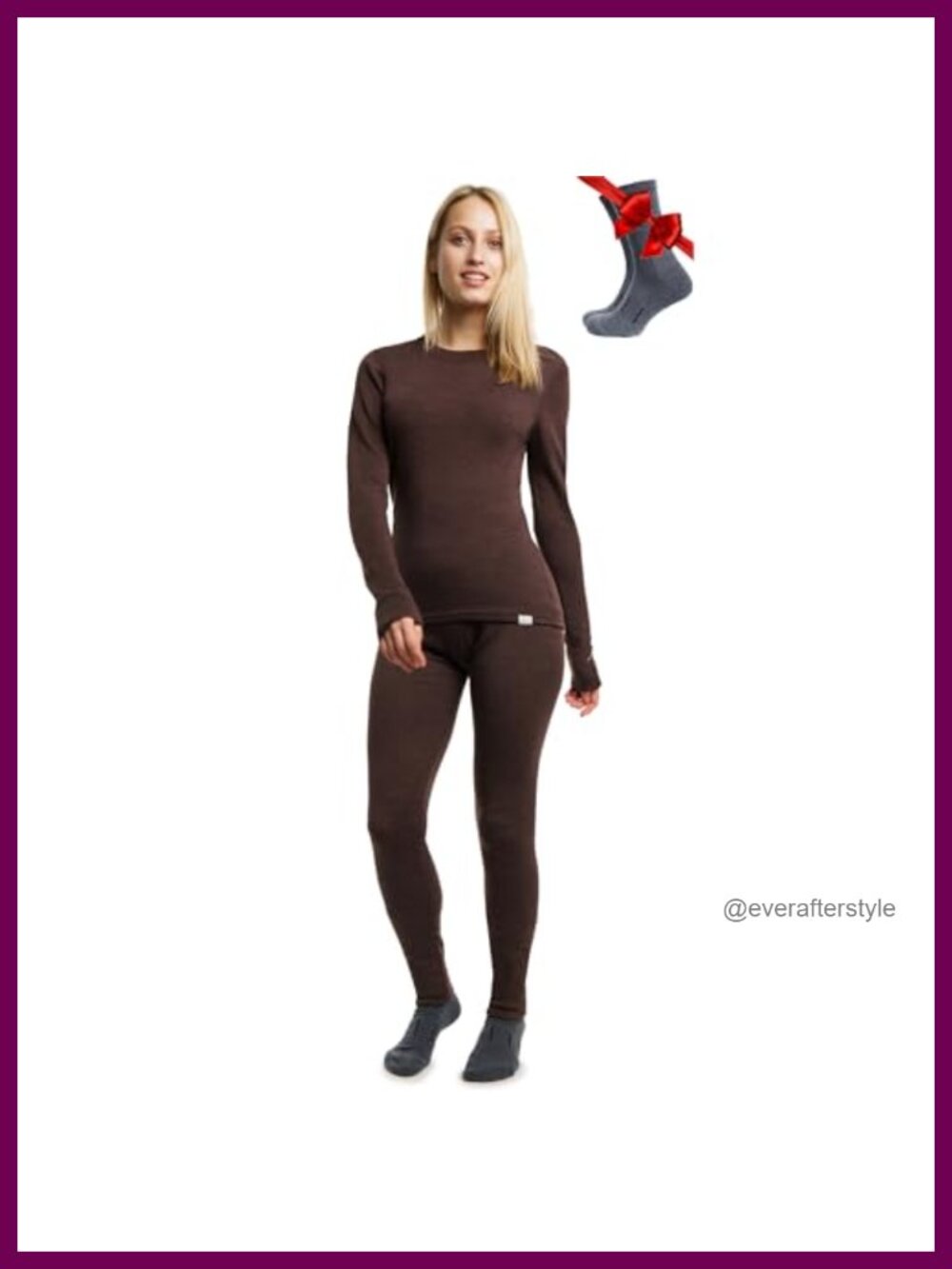 100% Merino Wool Base Layer Set Women Thermal Top Bottom Long Sleeve Crew